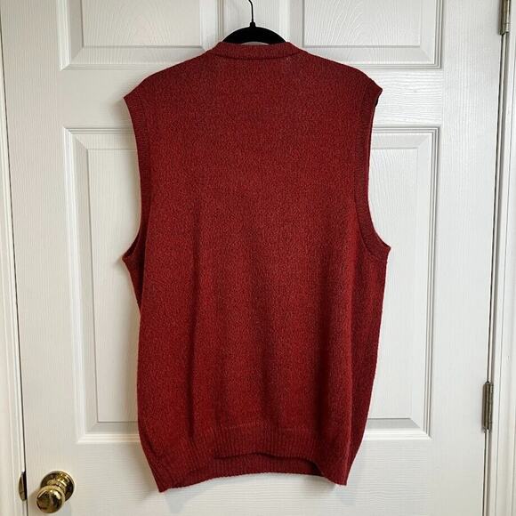Baby Alpaca Wool Sweater Vest Mens Size L Red V-Neck Peru 100% Alpaca - Picture 2 of 6